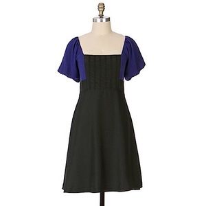 ANTHROPOLOGIE x Moulinette Soeurs silk black and blue Bolero dress 2 like new
